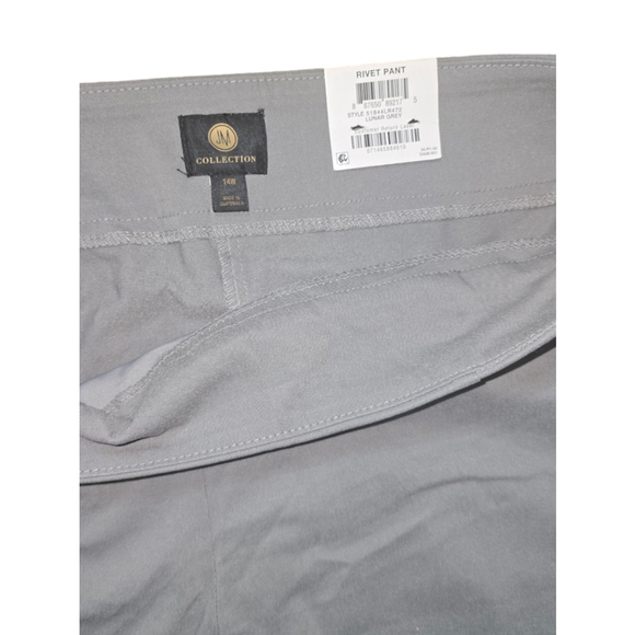 J.M. Collection Pull On Studded-Rivet Ankle Pants 14W Tummy Control Slacks Gray - Picture 6 of 7